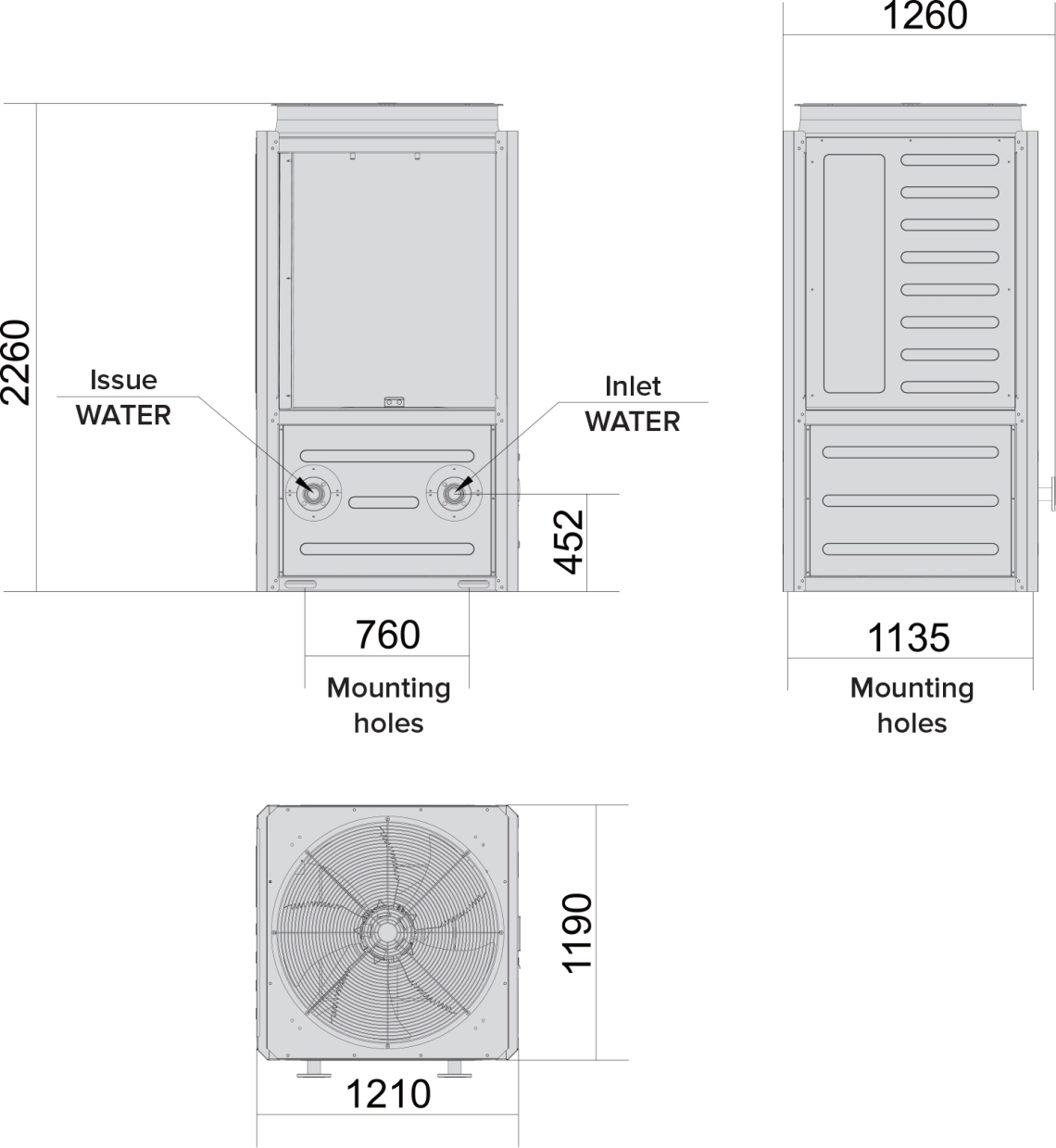 Габаритные размеры MyCond MCU-OHDD - 1